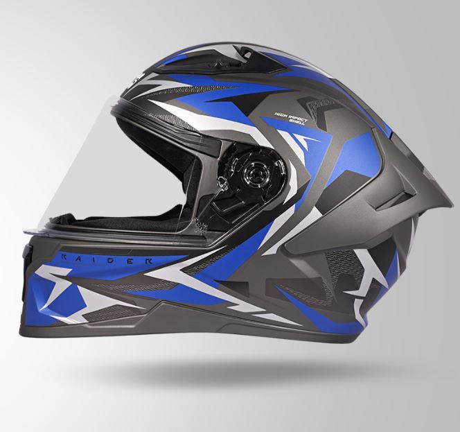 STUDDS - RAIDER SUPER D1 - FULL FACE HELMET - GREY/N1 BLU