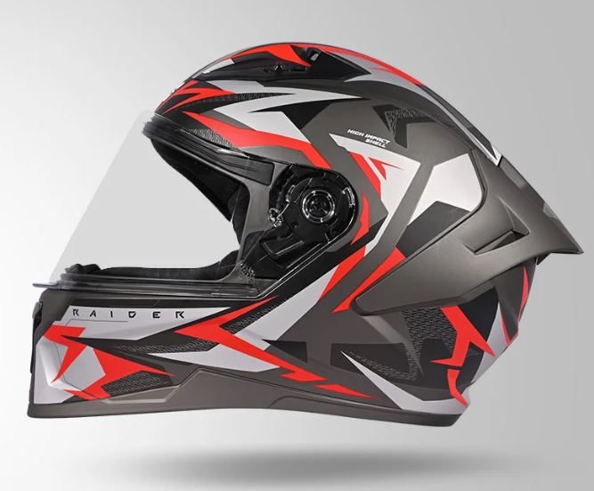 STUDDS - RAIDER SUPER D1 - FULL FACE HELMET - GREY/N2 RED