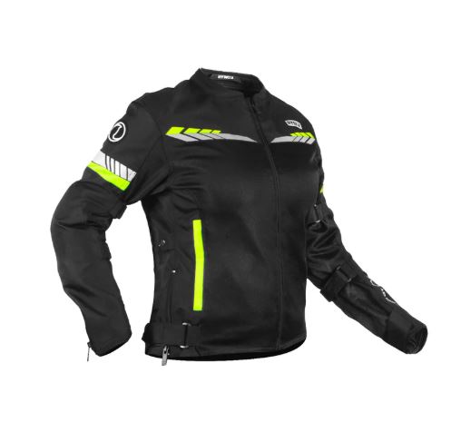 RYNOX - AIR GT 4 WOMENS - RIDING JACKET - BLK/HI-VIZ GREEN