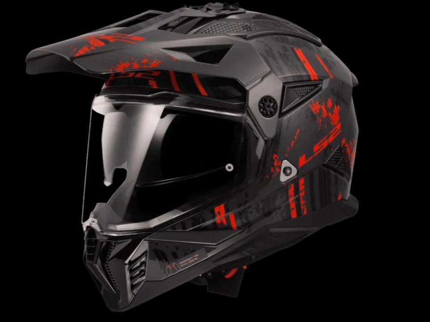 LS2 - CRAZY PIONEER 002 - FULL FACE HELMET - BLACK/RED