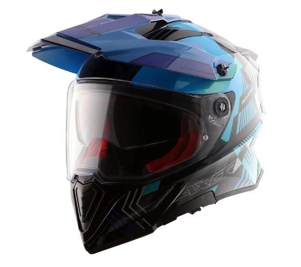 AXOR - X-CROSS DUAL VISOR GAMBLING - FULL FACE HELMET - BLK/BLUE